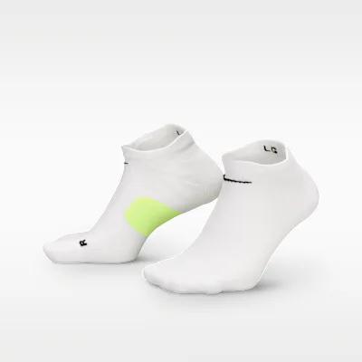 Nike Run Midweight Running No-Show Socks (1 Pair) - White/Volt/Black