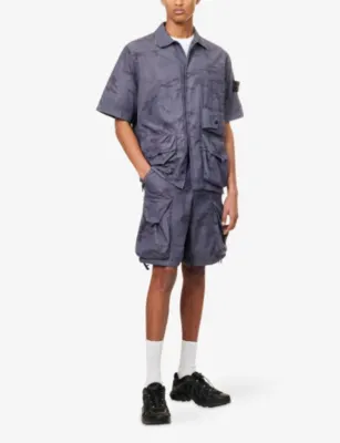STONE ISLAND Camo Compass-Badge Ripstop Cotton-Blend Shirt detail 2