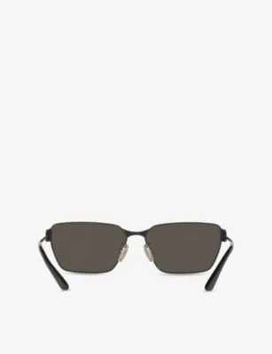 BALENCIAGA BB0374SK Rectangle-Frame Metal Sunglasses detail 3