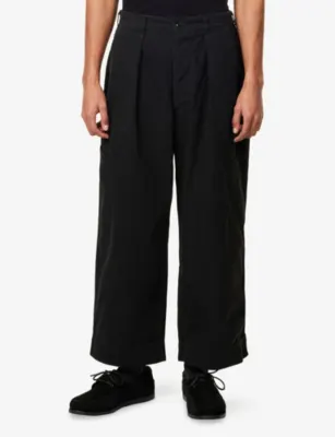 A.PRESSE Wide Leg Relaxed-Fit Cotton Trousers detail 3
