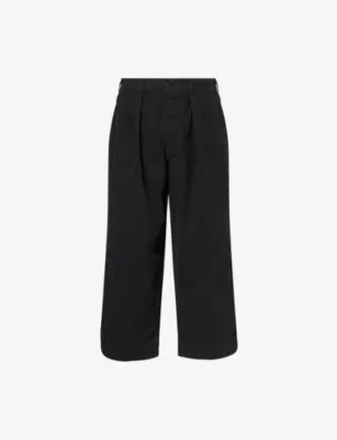 A.PRESSE Wide Leg Relaxed-Fit Cotton Trousers