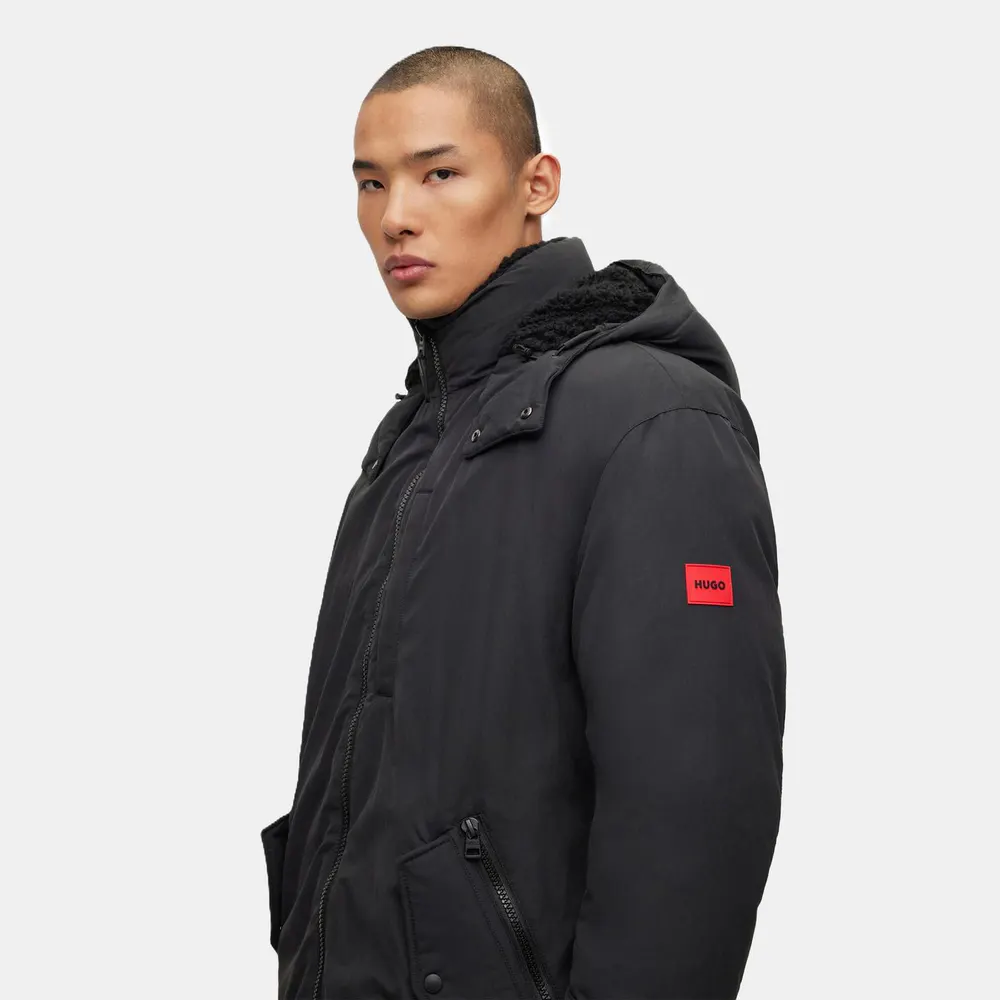 Hugo Men's Medium Puffer Jacket in Black, additional product view 2