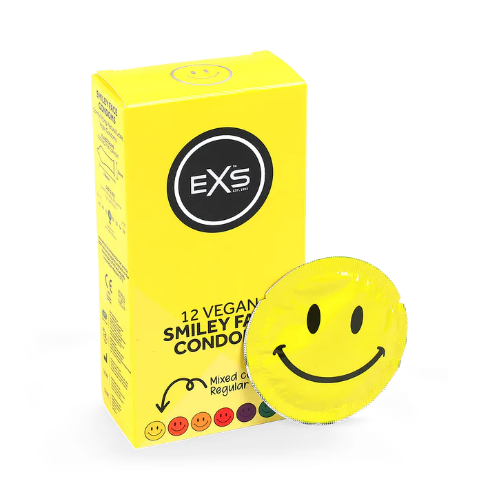 EXS Smiley Face Condoms Vegan Circular 12 Pack