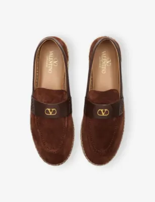 VALENTINO GARAVANI Palm Avenue Suede Espadrille Loafers - EUR 41 / 7 UK MEN in DARK BROWN, additional product view 2