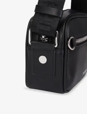 THE KOOPLES Branded-strap leather cross-body bag in BLACK, additional product view 3