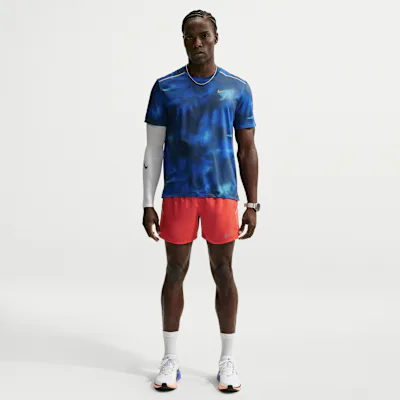 Nike Miler Men's Dri-FIT 12.5cm (Approx.) Brief-Lined Running Shorts - Light Crimson/Bright Crimson