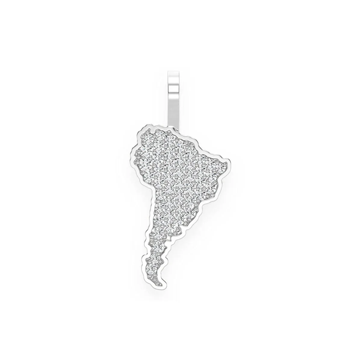 For Him South America Diamond Pendant in White Gold / Natural Diamond – Pendant