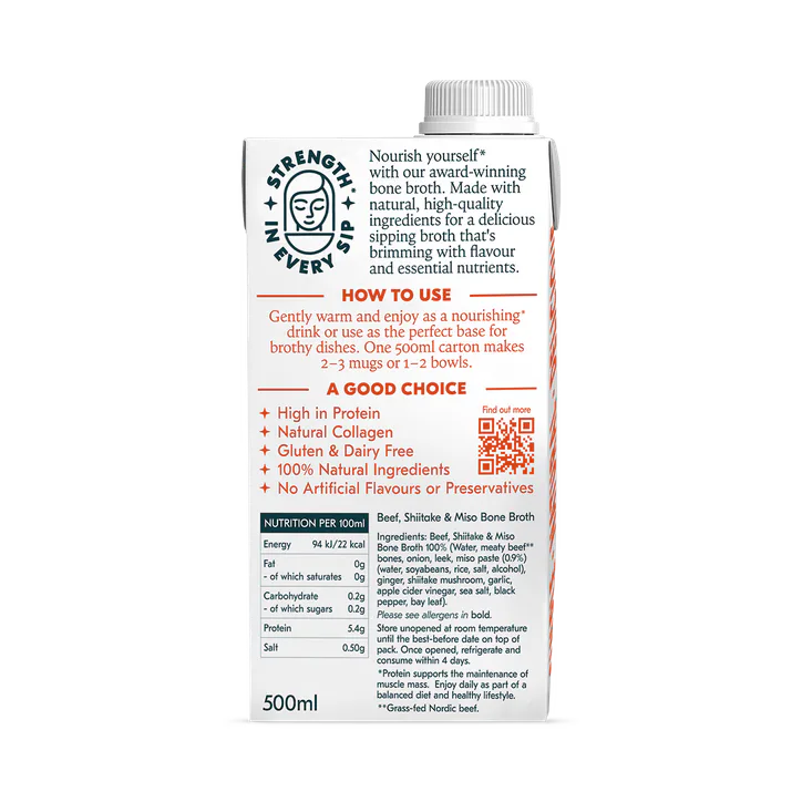 Freja Sipping Bone Broth Beef, Shiitake & Miso 500 ml, additional product view 2