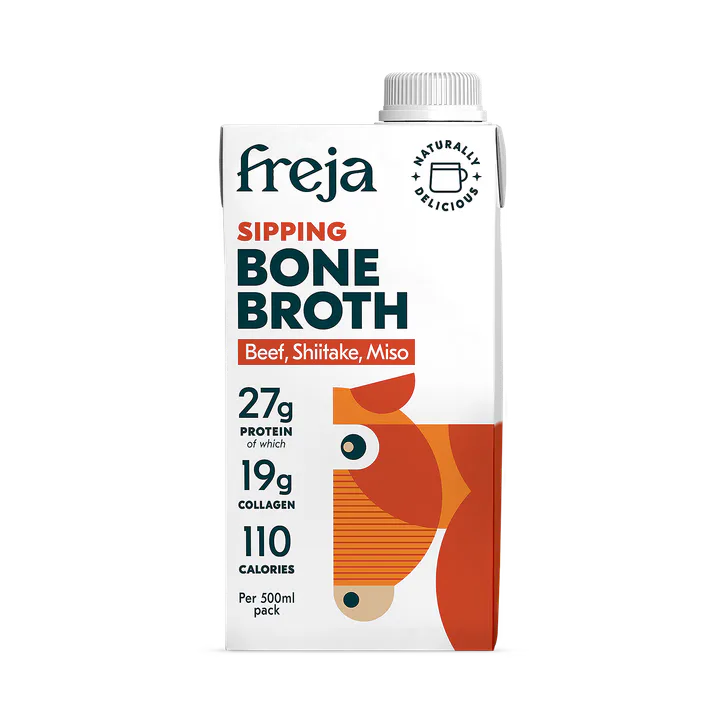 Freja Sipping Bone Broth Beef, Shiitake & Miso 500 ml