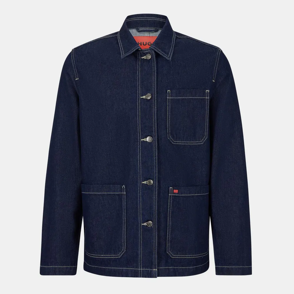 Hugo Men's Denim Jacket in Dark Blue – Clothing