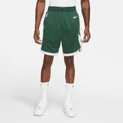 Nike Milwaukee Bucks Icon Edition Men's Nike NBA Swingman Shorts - Fir/Flat Opal/Opal/White