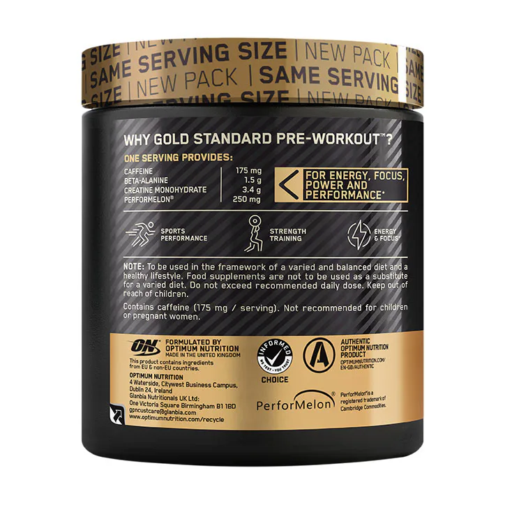 Optimum Nutrition Gold Standard Pre Workout Watermelon 330g, additional product view 2