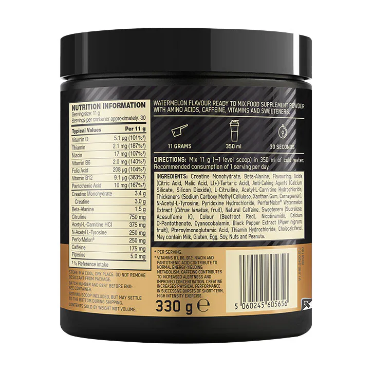 Optimum Nutrition Gold Standard Pre Workout Watermelon 330g, additional product view 3