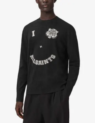 ALLSAINTS Grinner Crewneck Long-Sleeve Knitted Jumper detail 3