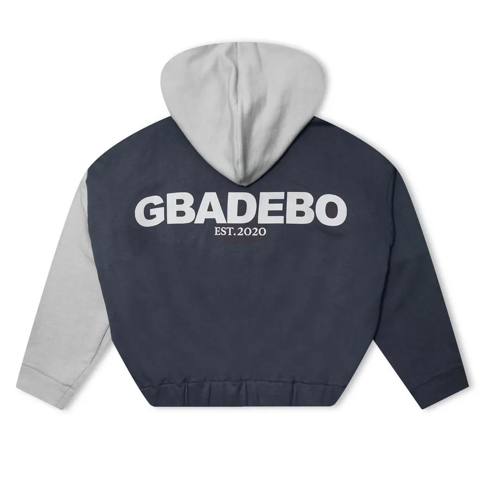 Gbadebo Two Tone Hoodie in Grey, additional product view 2