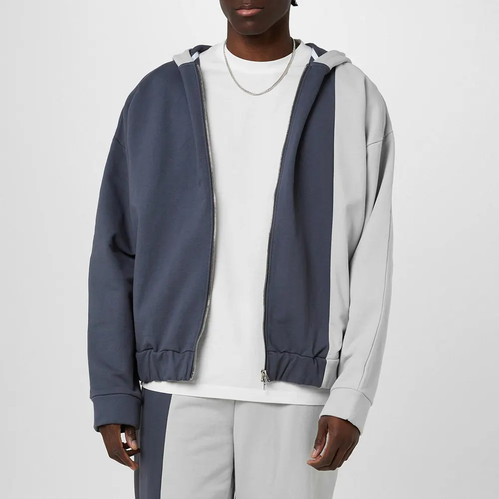 Gbadebo Two Tone Hoodie in Grey, additional product view 3