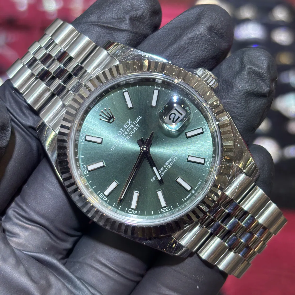 ANKUR - For Him WATCHES 2026 Rolex Datejust 41mm | Oystersteel | Mint Green Stick Dial – Watch