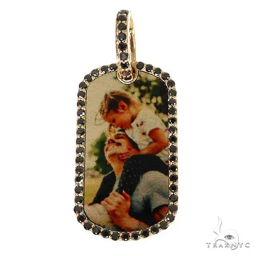 RINA - SUNNY 2 Dog Tag Black Diamond Frame Photo Pendant 67908 in Rose Gold – Pendant