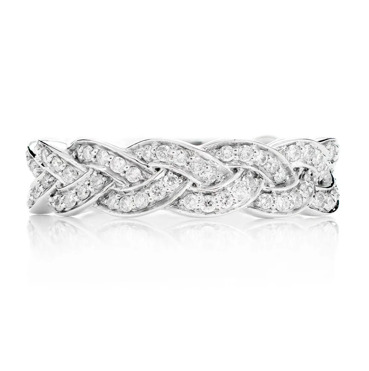 For Him Braided Diamond Band Ring in White Gold / Lab Grown Diamond – Ring