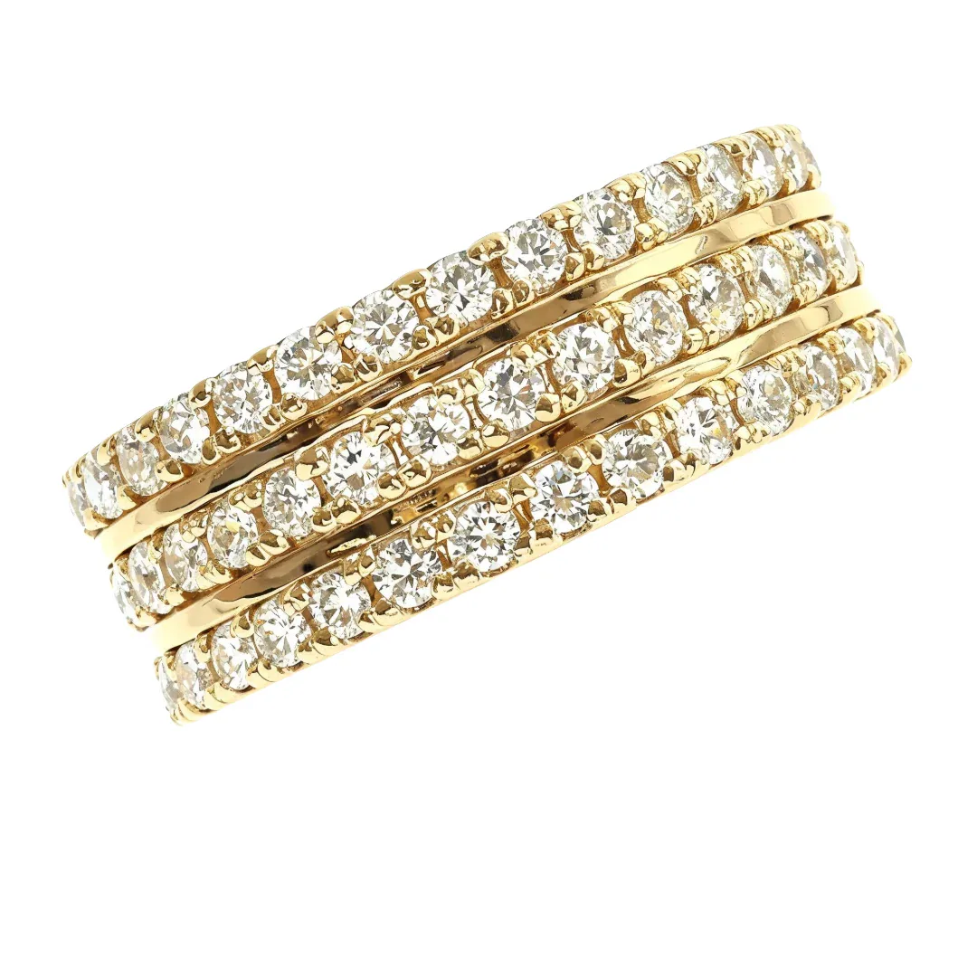 RINA - For Him FACTORY Three Row Wedding Band 66813 in Rose Gold / 8 – Ring