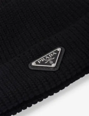 PRADA Wool and Cashmere Beanie - BLACK - M detail 3
