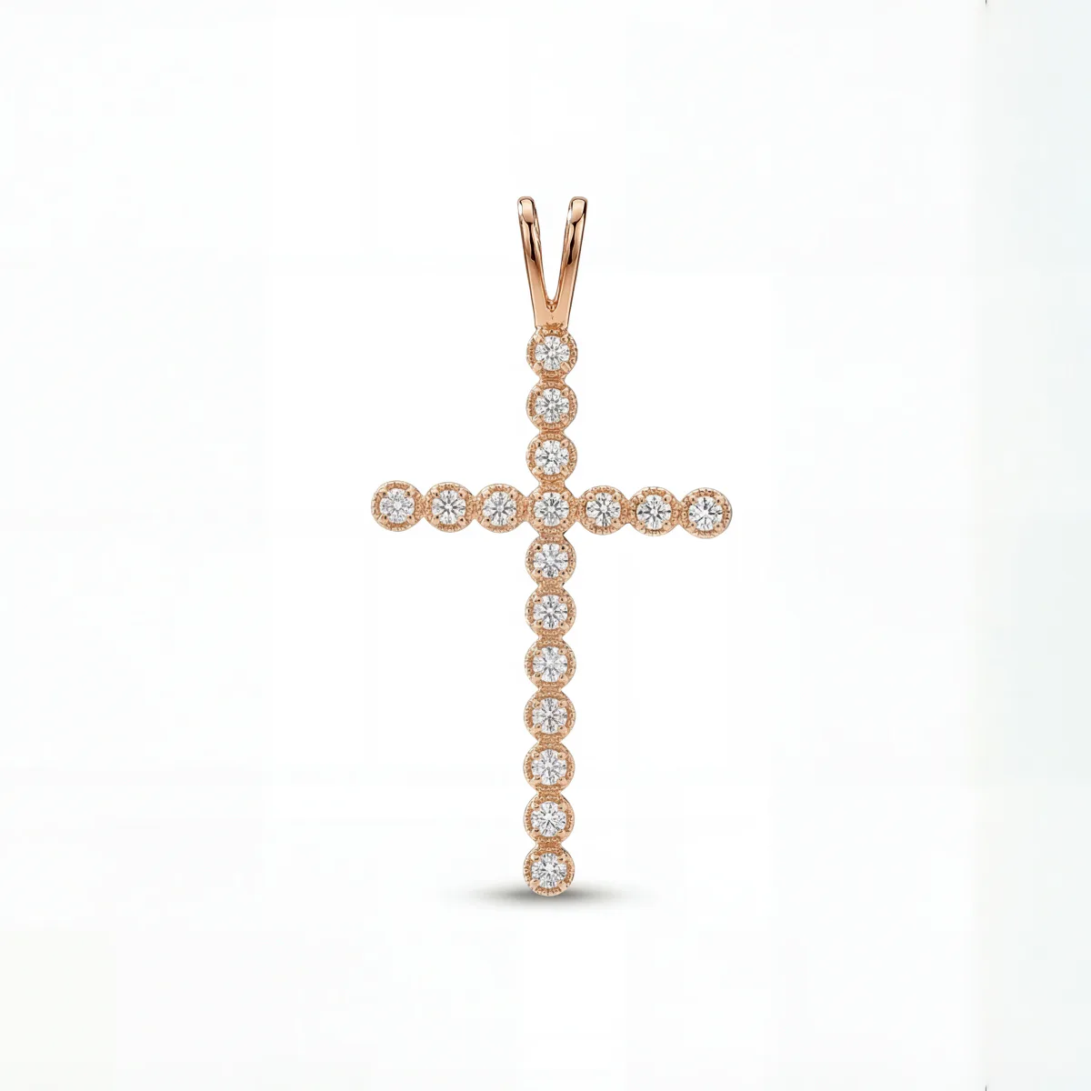 MARYAM - For Him Factory (Mass Production) Grace Light Diamond Cross 65153 in Rose – Pendant