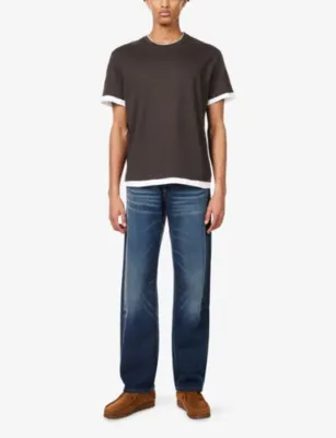 7 FOR ALL MANKIND Double-Layer Crew-Neck Cotton T-Shirt detail 2