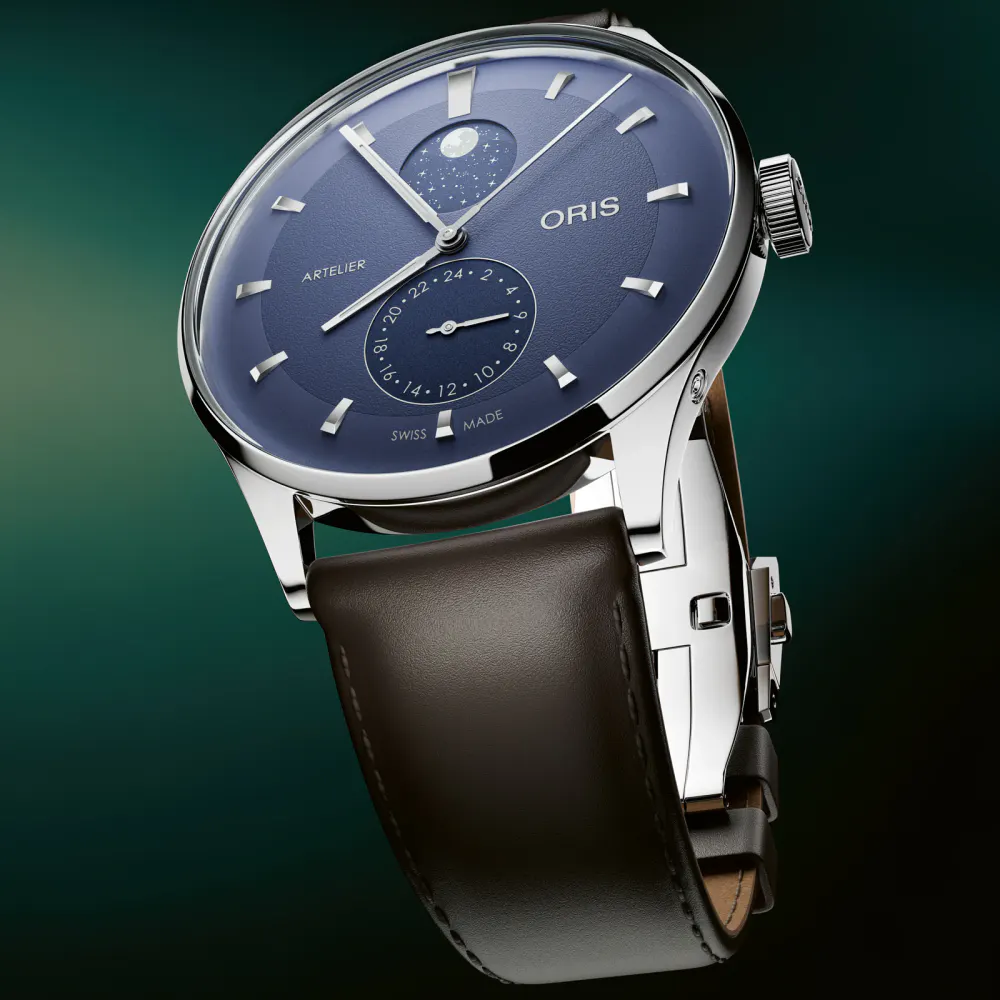 Oris Artelier Complication 39.5mm Mens Watch Blue in Blue, additional product view 3