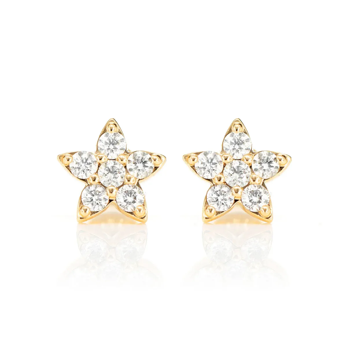 For Him Diamond Petal Flower Stud Earrings in Rose Gold / Lab Grown Diamond – Earring
