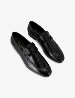 KURT GEIGER LONDON Alton Croc Leather Loafers - EUR 44 / 10 UK MEN in BLACK, additional product view 2