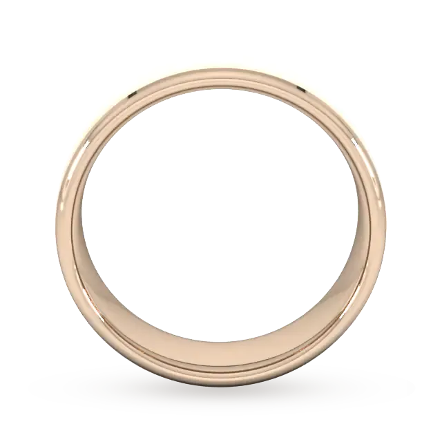 For Him 7mm Slight Court Standard Polished Chamfered Edges With Matt Centre Wedding Ring In 18 Carat Yellow Gold detail 3