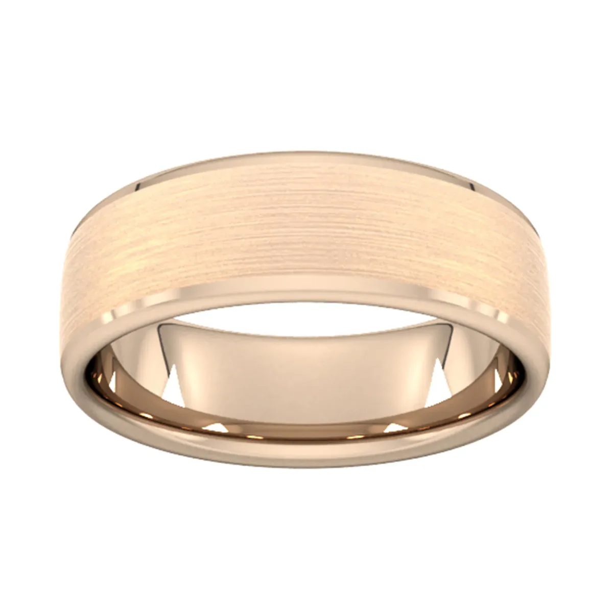 For Him 7mm Slight Court Standard Polished Chamfered Edges With Matt Centre Wedding Ring In 18 Carat Yellow Gold