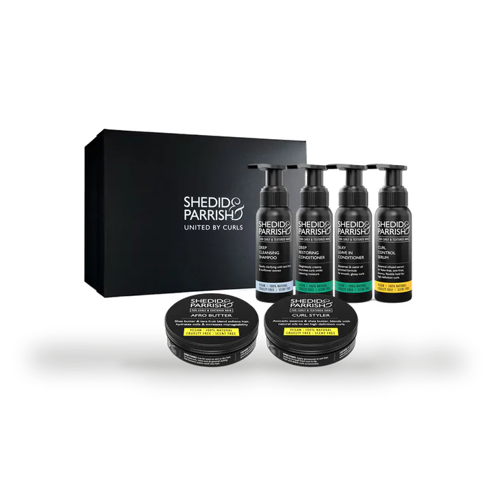 Shedid & Parrish Travel Gift set - Shampoo, Conditioner, Leave In, Serum, Curl Styler & Afro Butter