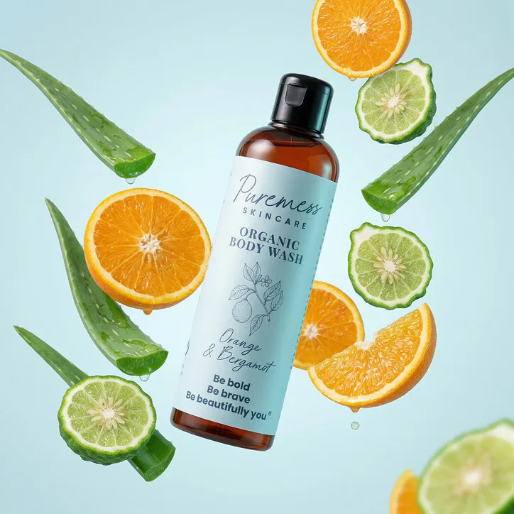 Puremess Skincare Organic Body Wash 250ml - Orange & Bergamot detail 2