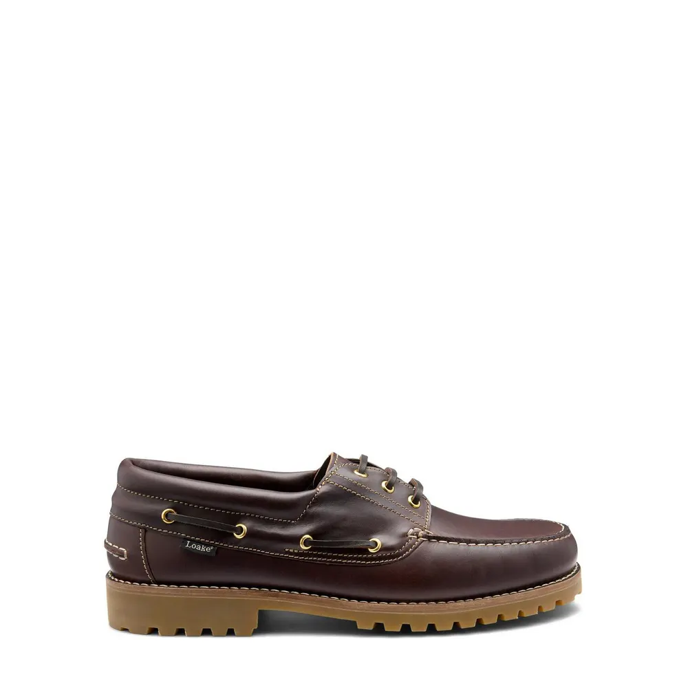 Loake Men's Leather Boat Shoes in 523 Dark Waxy – Footwear