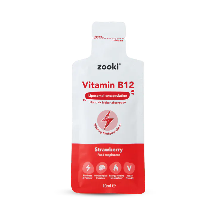 Zooki Liposomal Vitamin B12 2500mcg Strawberry Flavour 14 x 10ml Liquid Sachets, additional product view 2