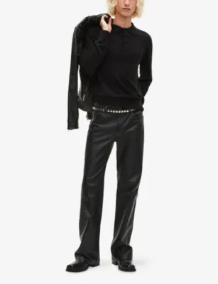 THE KOOPLES Logo-Embroidered Polo-Collar Wool Jumper detail 2