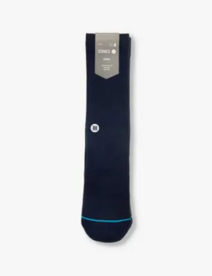 STANCE Icon logo-embroidered crew-length cotton-blend crew socks - Blw