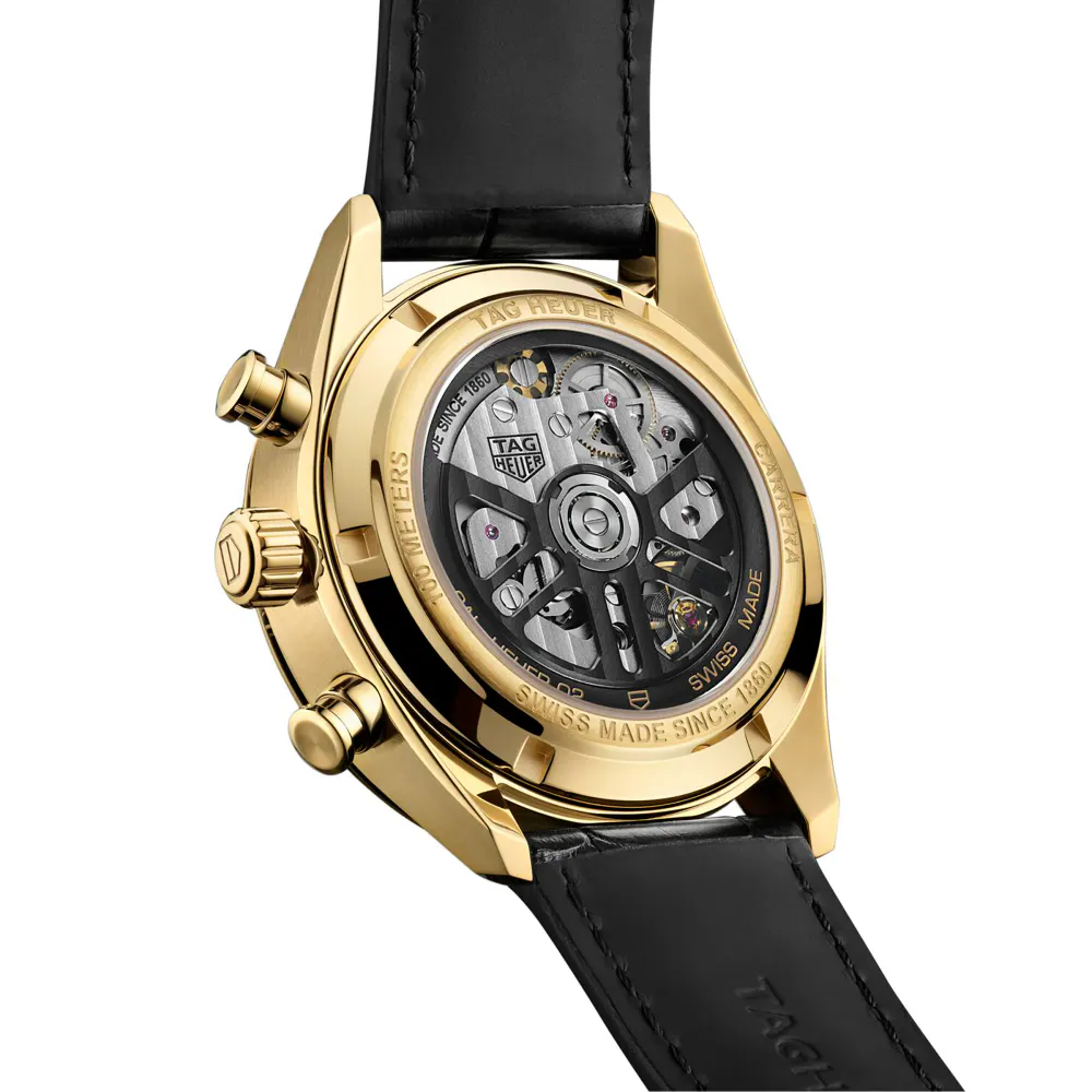 TAG Heuer Gold Carrera Chronograph 42mm in Black, additional product view 2