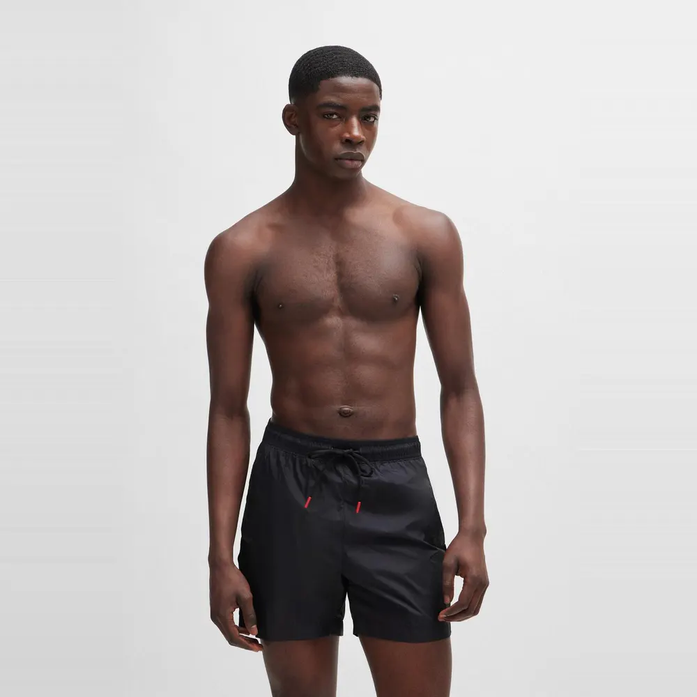 Hugo Mens HUGO Fab Swim Shorts with Tape Logo Detail detail 2