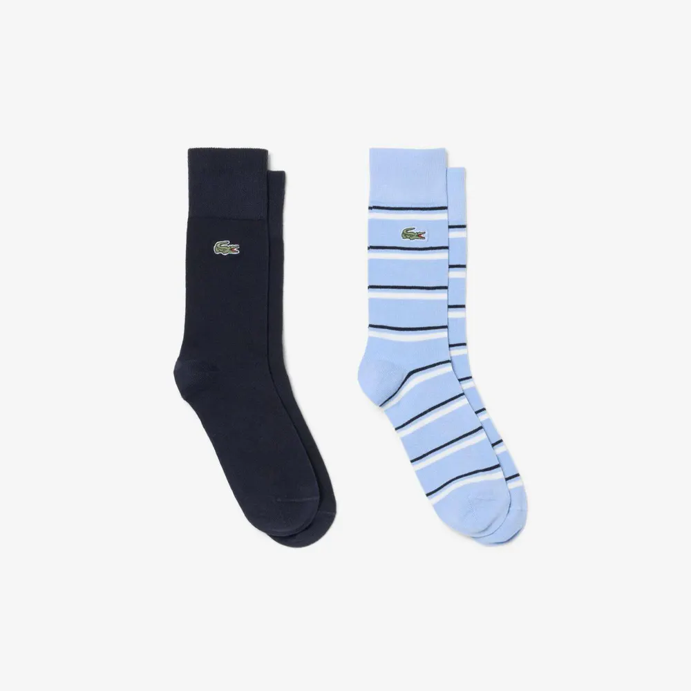 Lacoste Men's Striped Cotton Crew Socks