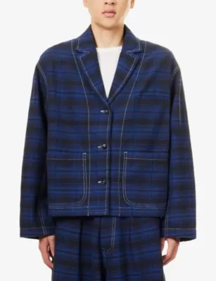 STORY MFG Cove Check Cotton Jacket in Solar Check, additional product view 3