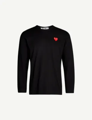 COMME DES GARCONS PLAY Heart-appliquéd cotton top detail 2