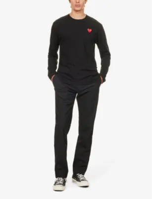 COMME DES GARCONS PLAY Heart-appliquéd cotton top detail 3