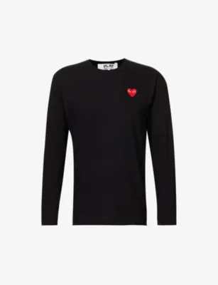 COMME DES GARCONS PLAY Heart-appliquéd cotton top