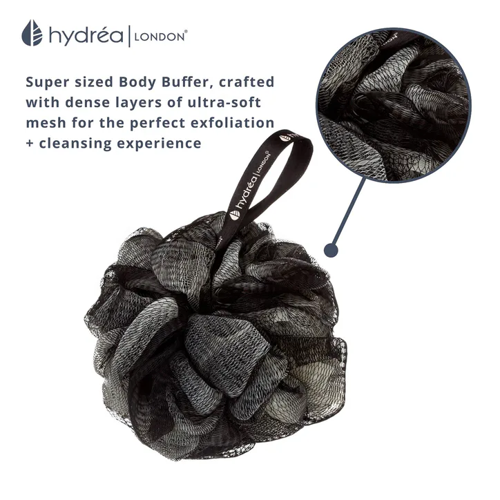 Hydréa London Luxury Bath Buffer - Pebble Black detail 2