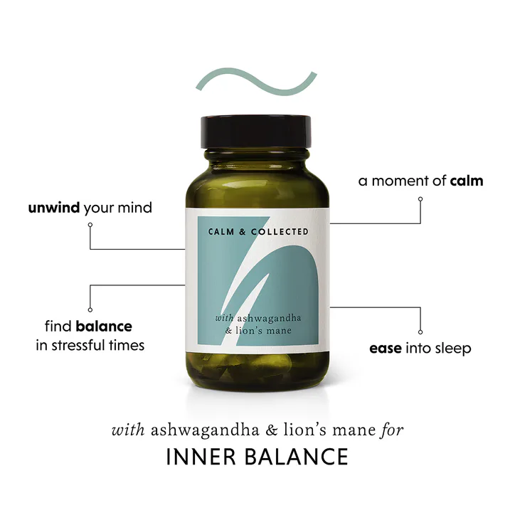 The Herbtender CALM & COLLECTED with Ashwagandha and Lion's Mane 60 Vegan Capsules detail 2