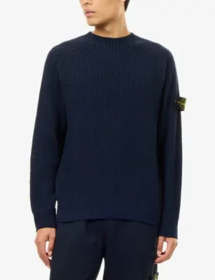 STONE ISLAND Reversible Crewneck Wool Cashmere Jumper detail 3
