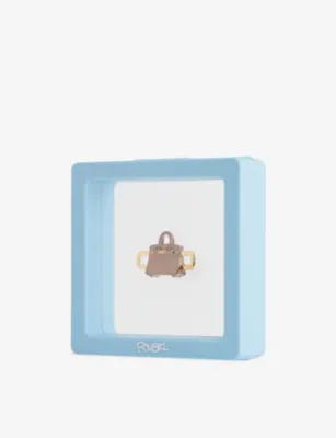 POUBEL Handbag 14ct Gold-Plated Sterling-Silver and Enamel Charm detail 3