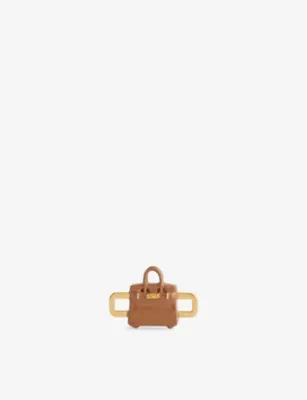 POUBEL Handbag 14ct Gold-Plated Sterling-Silver and Enamel Charm
